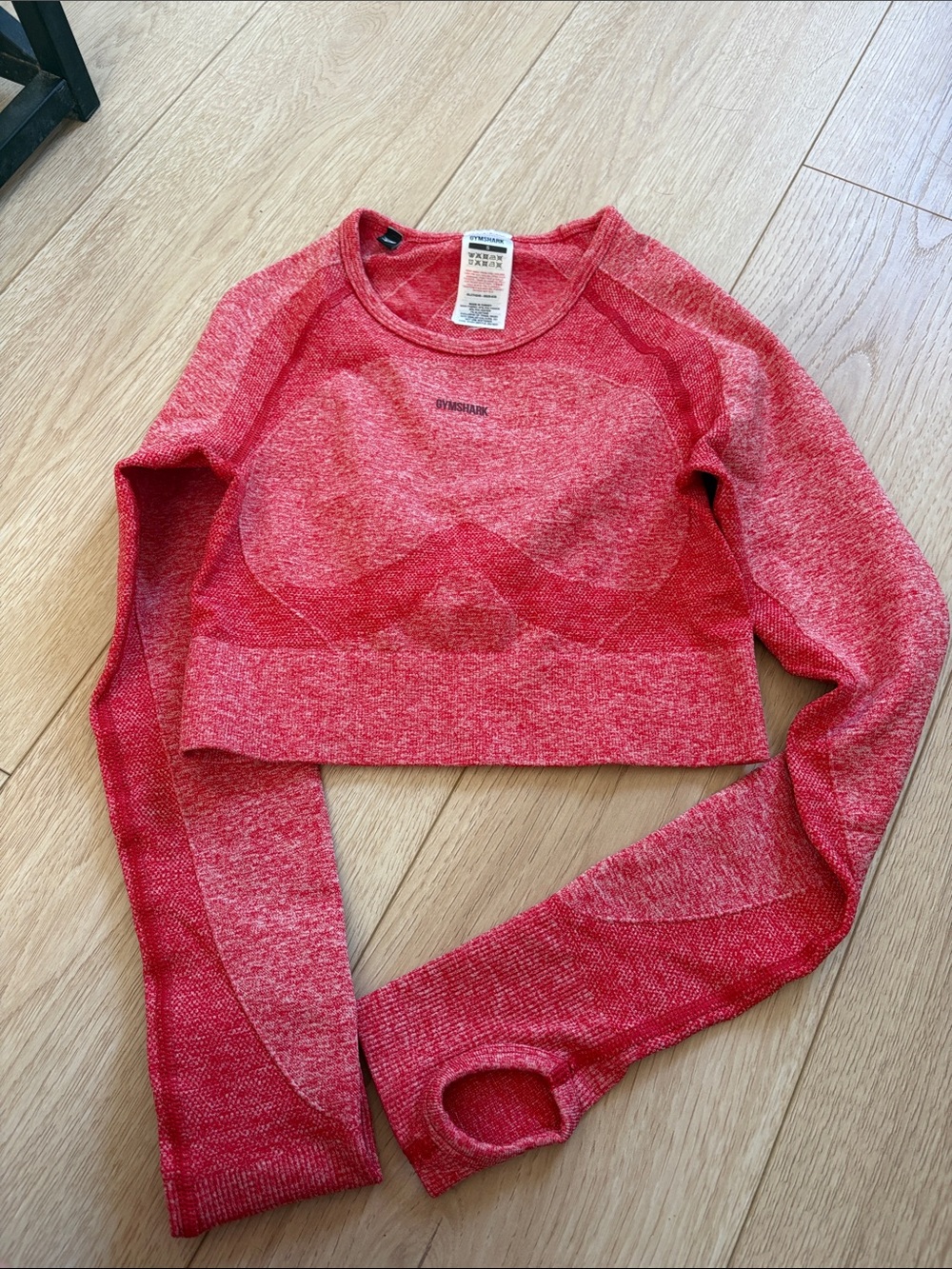 Gymshark Red Seamless Long Sleeve Crop